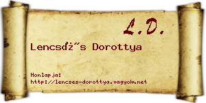 Lencsés Dorottya névjegykártya